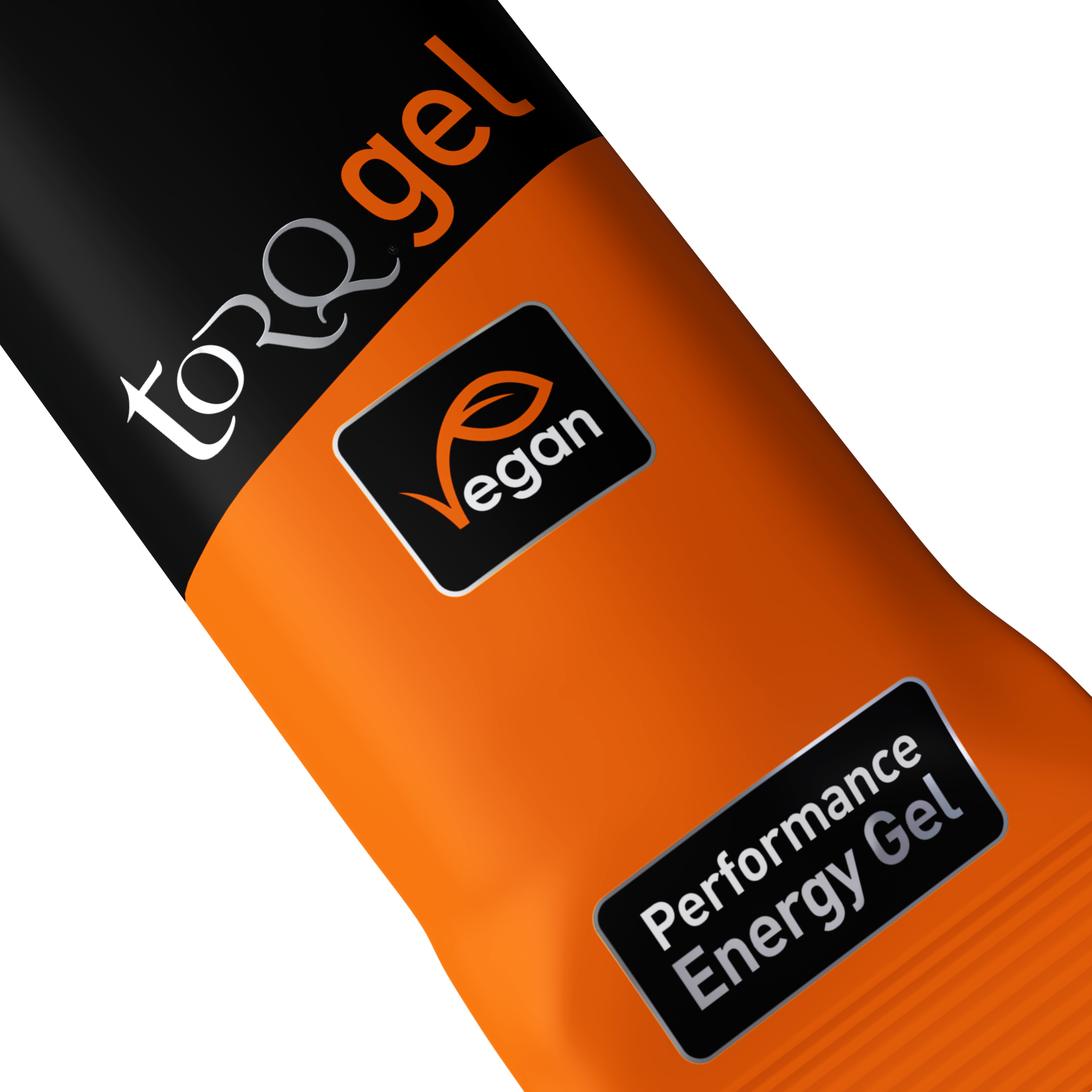 Logo TORQ energigel med smak av apelsin och banan för löpning, cykling och triathlon