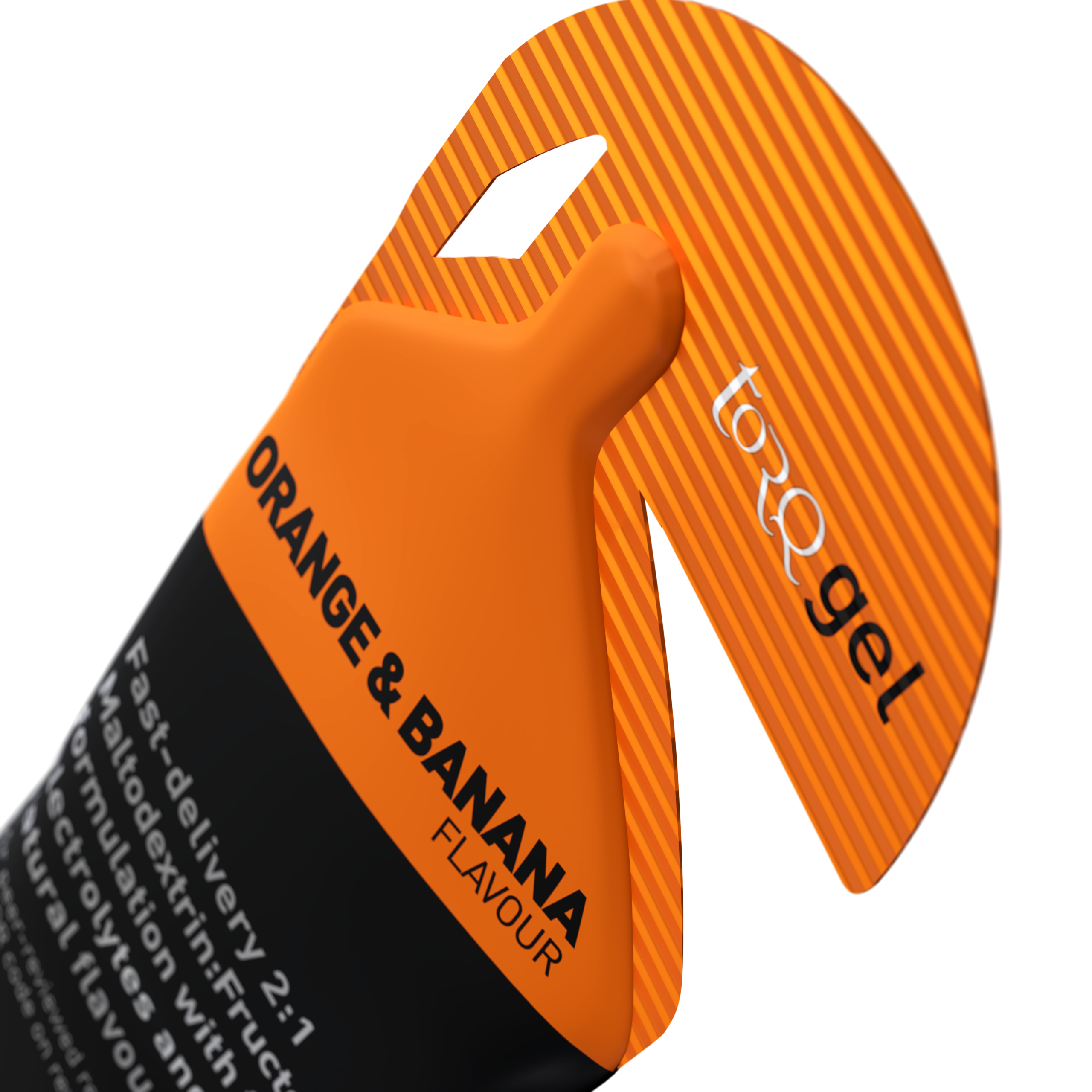 Flärp TORQ energigel med smak av apelsin och banan för löpning, cykling och triathlon