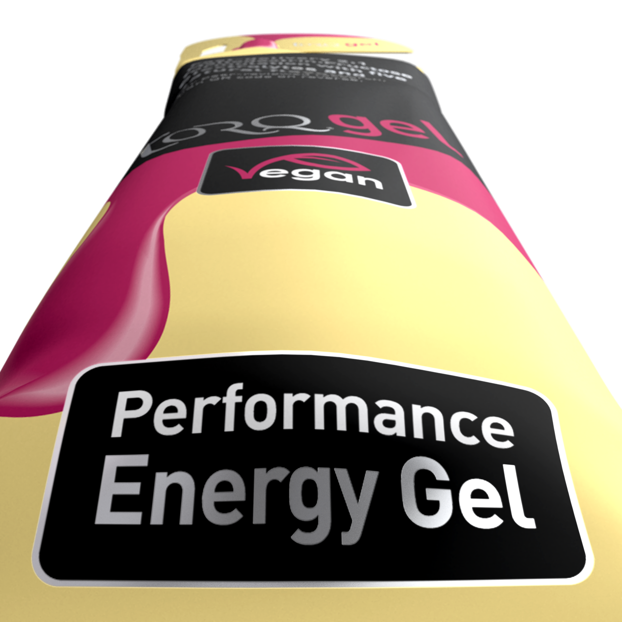 Närbild TORQ energigel med smak av hallon för löpning, cykling och triathlon